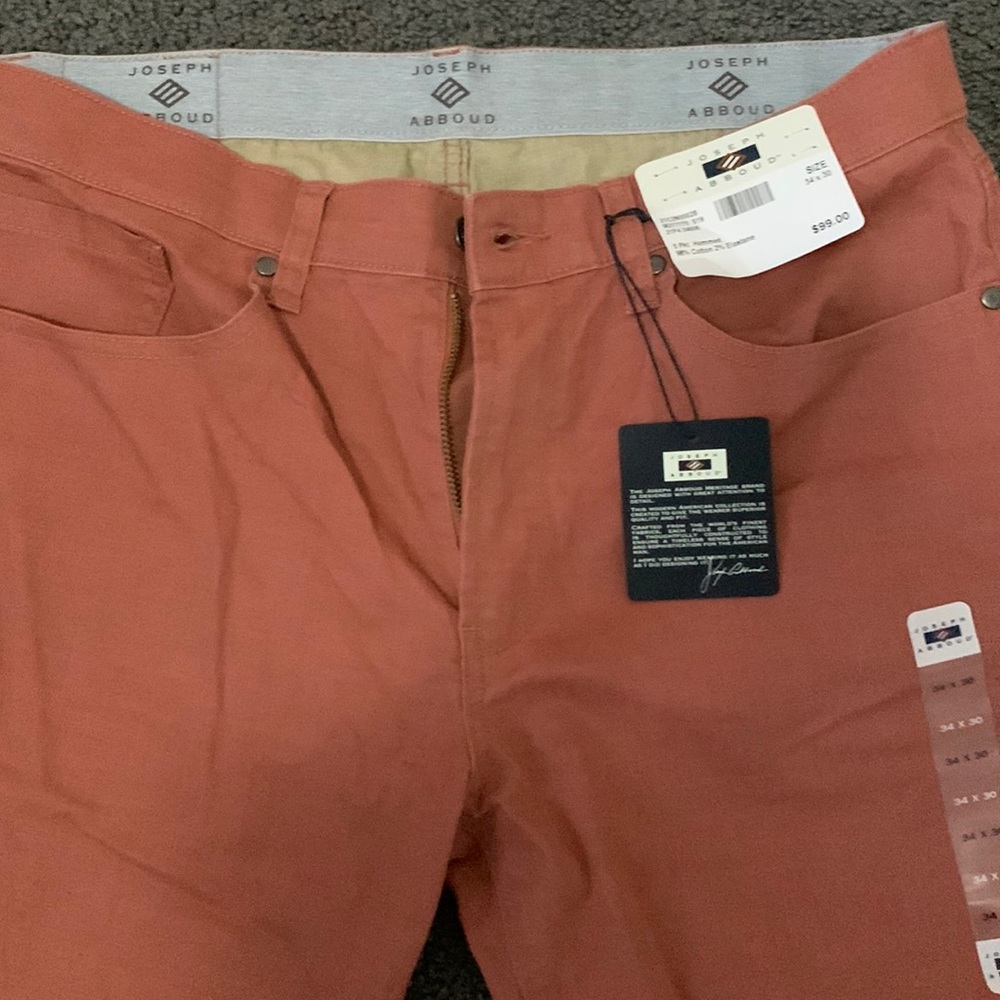 Joseph Abboud Salmon Chino 34x30 NWT